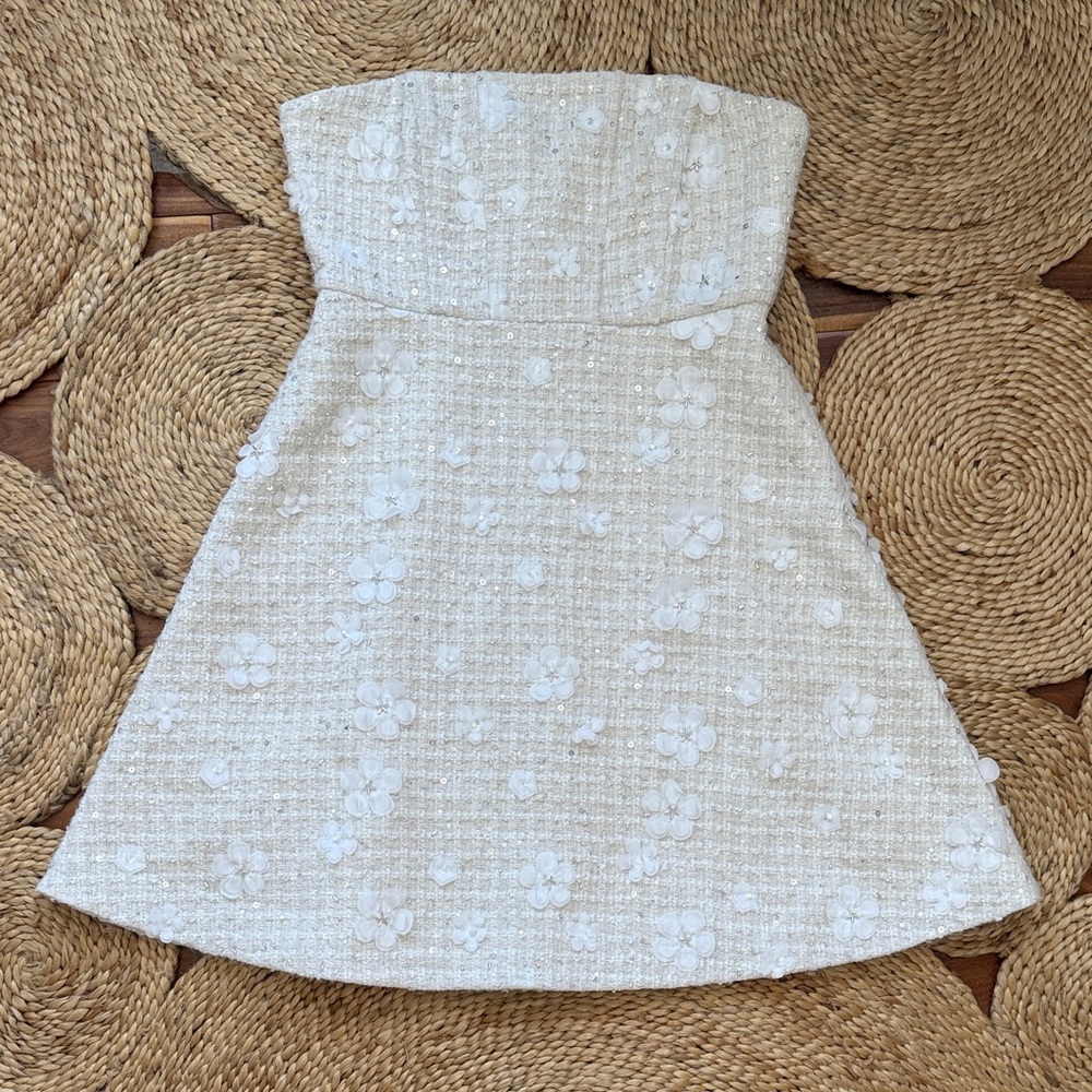 Anthropologie Strapless Floral Dress